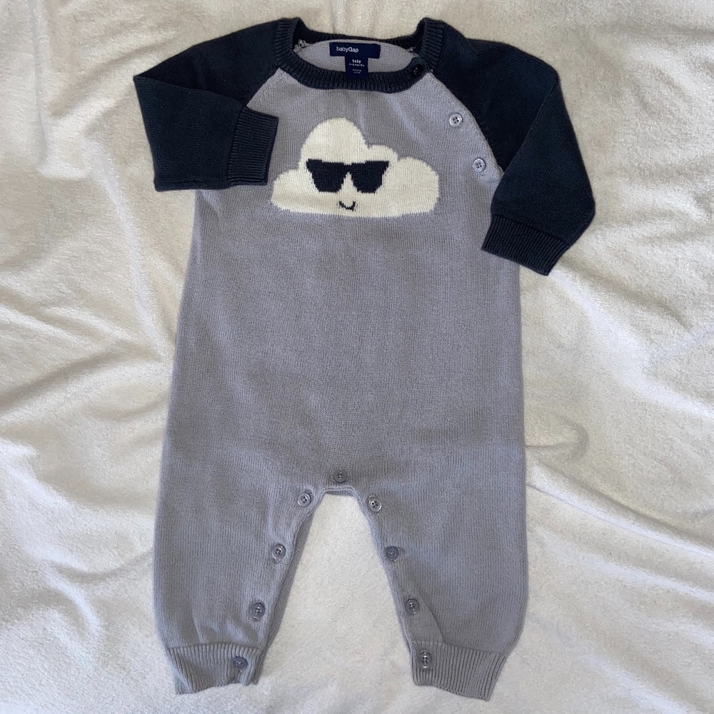 Baby Gap Blue Cloud Sweater Sleeper 3-6m